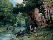 Gustave Courbet Roe Deer at a Stream oil painting reproduction